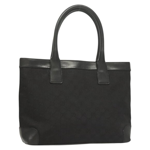 GUCCI GG Canvas Hand Bag Black Gold - Picture 1 of 16